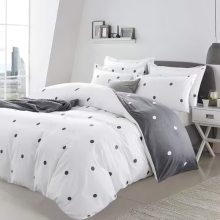(Dotted, Double) Reversible Duvet Quilt Cover Bedding Set With Pillow Cases Single Double King