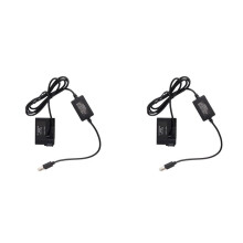 2X DR-E8 Dummy Battery with Power Bank USB Adapter Cable Replacement for LP-E8 for 550D 600D 650D 700D DSLR