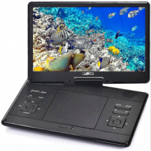 Draagbare dvd-speler van 14 inch met afstandsbediening, hoge resolutie, oplaadbare batterij, groot scherm, dvd-speler voor in de auto
