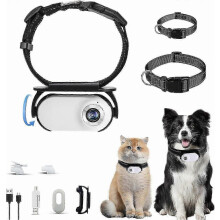 Kattenhalsband met camera en 1080p-video - Waterdichte GPS-tracker voor huisdieren met nachtzicht en activiteitsmonitoring
