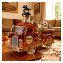 Whiskykaraffe Feuerwehrwagen 3D-Design, mundgeblasene Glasflasche für die Hausbar, Stil D