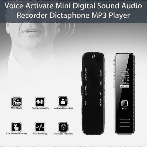 Digital Voice Activated Recorder for Lectures 12 Hours Continuous Recording with Playback Function Built-in Microphone and Earpiece 1