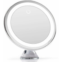 Specchio ingranditore a LED 10x con potente ventosa, alimentazione USB o a batteria - Specchio per il trucco con luce naturale dimmerab