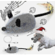 Souris jouet automatique pour chiens avec sons réalistes et queue extensible - Jouet interactif à capteur pour chats et chiens