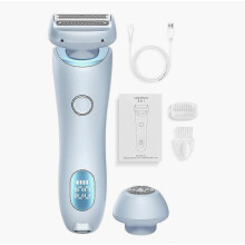 Bearrthóir Bikini Silk Glide do Mhná, Baint Gruaige Gan Phian, Bearrthóir Leictreach Fliuch agus Tirim 2-in-1 do Mhná