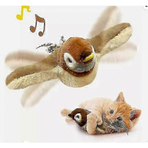 Electronic Interactive Flying Bird Cat Toy Hanging Pet Flapping Wings Sparrow