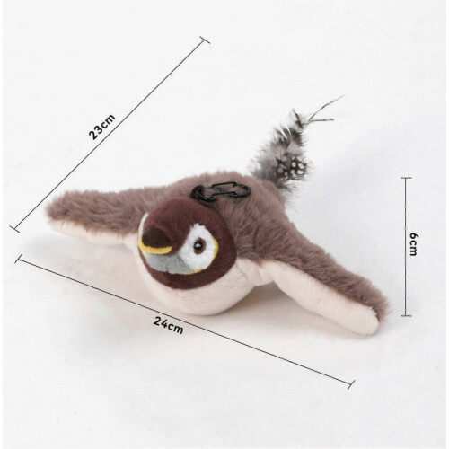 Electronic Interactive Flying Bird Cat Toy Hanging Pet Flapping Wings Sparrow 1
