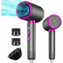 Asciugacapelli professionale da 2400 W, silenzioso, ionico, con 1 diffusore e 2 concentratori, 3 velocità, ideale per uso domestico, pr