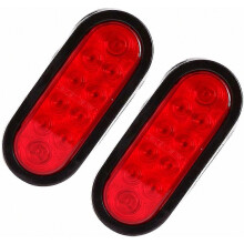 Red 2 Pack Auto 6'' Led Waterproof Oval Red Trailer Lights Rear Stop Turn Signal Parking Tail Brake Lights For Boat Trailer Truck Bette