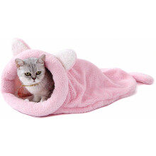 Niche pour chien/chat Teddy, tapis pour petits et moyens chiens et chats, sac de couchage semi-fermé universel pour animaux de compagni