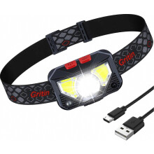 Stirnlampe, leistungsstarke, per USB aufladbare LED-Stirnlampe, superhelle 500 Lumen, 8 Leuchtmodi, Bewegungssensor, wasserdicht und le
