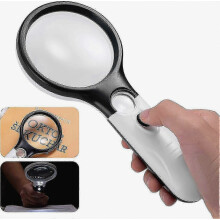 Loupe éclairante, grossissement 3x 45x, loupe de poche légère à éclairage LED.