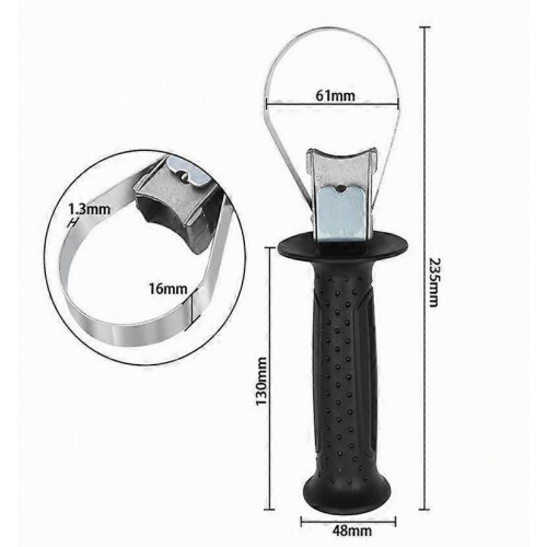 Heavy-Duty Thickened Auxiliary Handle for 26 Electric Hammer Plastic Handle + Thickened Iron Ring Black 23.5 cm 1