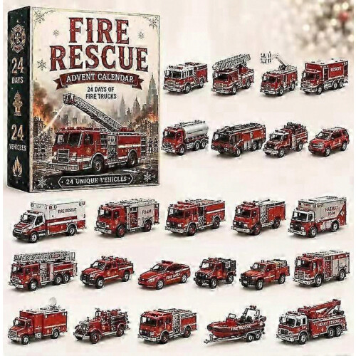 Kerstauto model 24-daagse adventskalender plastic ornament WG-26 1