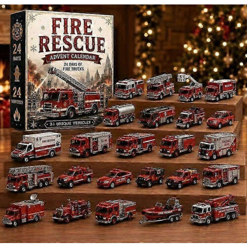 Kerstauto model 24-daagse adventskalender plastic ornament WG-26 2