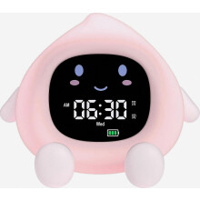 Réveil éducatif jour/nuit pour enfants avec 2 alarmes, luminosité d'écran réglable, format 12/24 heures, alarme lumineuse 7 couleurs, a
