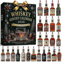 Calendrier de l'Avent 3D Whisky 2026, compte à rebours de 24 jours avant Noël avec mini-bouteilles décoratives, cadeau de collection po