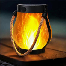 Lanterne solaire d'extérieur, lampe à flamme en corde de chanvre, lanterne solaire à flamme dansante, idéale pour le camping, les allée