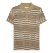 (XL, Lead Grey) Lambretta Mens Geo Roundel All Over Pattern Short Sleeve Cotton Polo Shirt Top