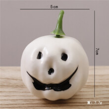 (White) Halloween Mini Pumpkin Ghost Ornament, Cute Smiley Face Pumpkin Decor for Party & Home Decoration