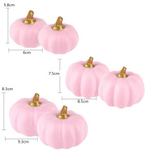 (6PCS Set) 6 / 12Pcs Artificial Pink Foam Pumpkins Set, Realistic Faux Pumpkin Ornaments for Halloween Wedding Thanksgiving Table Decor