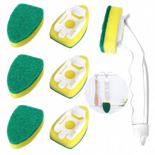 Dish Wand Sponge - Dishwashing Sponge Scrubber with 1 Dish Brush & 7 Refill Replacement Sponge Heads, Reusable