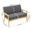 Modern 2 Seater Linen Fabric Solid Wood Sofa 4