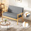 Modern 2 Seater Linen Fabric Solid Wood Sofa 5