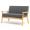 Modern 2 Seater Linen Fabric Solid Wood Sofa 7