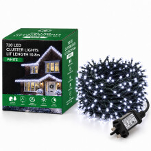 (720) Christmas LED Cluster Light White Xmas Tree Home Décor