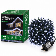 (960) Christmas LED Cluster Light White Xmas Tree Home Décor