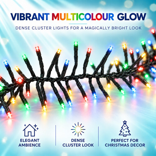 (480) Christmas LED Cluster Light Multicolor Xmas Tree Home Décor 1