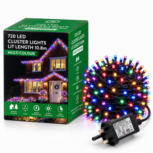 (720) Christmas LED Cluster Light Multicolor Xmas Tree Home Décor