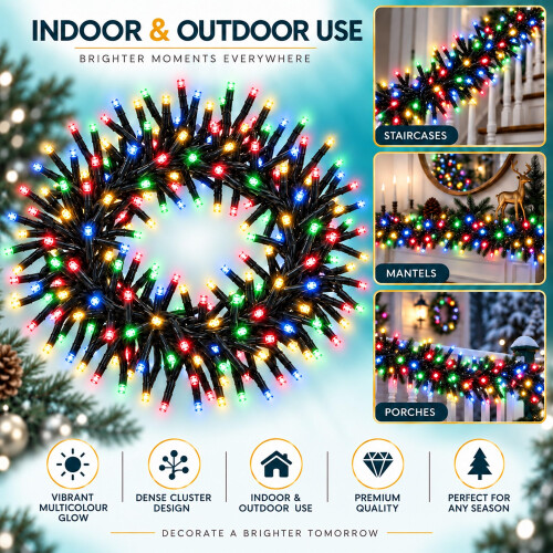 (720) Christmas LED Cluster Light Multicolor Xmas Tree Home Décor 2