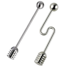 2 Pack Honey Dipper Spoons, 304 Stainless Steel Honey Spoon Server for Syrup and Jam, Kitchen Utensil Set for Home and Daily Use -