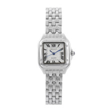 (Silver) Women's Classic Square Quartz Watch, Gold Metal Bracelet Band, Roman Numeral Dial Analog Wristwatch