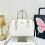 (White) Vintage presbyopic color block handheld tote bag 1