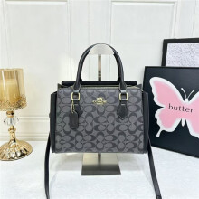 (Black 2) Vintage presbyopic color block handheld tote bag