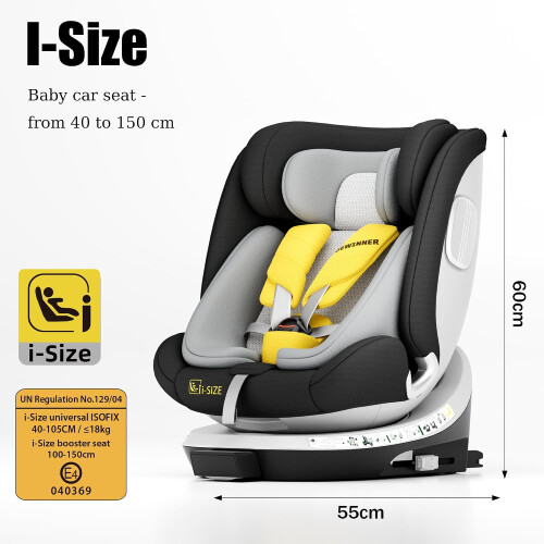 Baby 360 Rotating Car Seat,5-Point harness,adjustable headrest, UV-protective canopy + support leg 1
