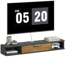 120 cm Floating TV Stand with Storage - Charcoal Grey