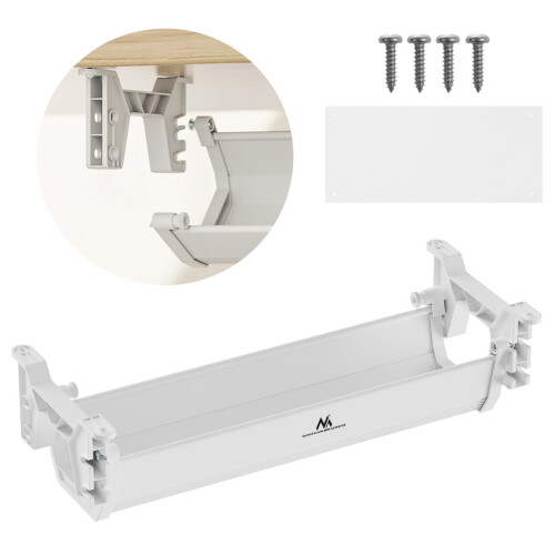 Maclean under-desk cable/extension organizer  max. load 5kg  white  MC-106 W