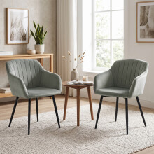 (Light Grey, Set of 2) GOEURVANT Dining Chairs