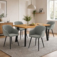 (Light Grey, Set of 4) GOEURVANT Dining Chairs