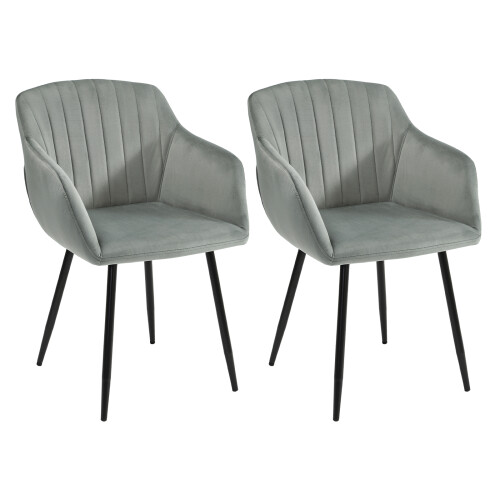 (Light Grey, Set of 2) GOEURVANT Dining Chairs 1