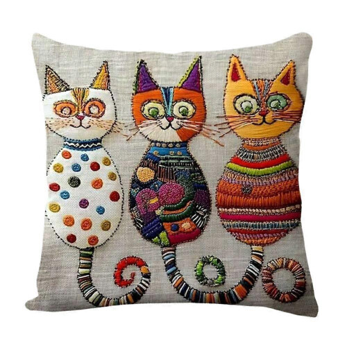 Short-pile Plush CAT Pillowcase I9C3