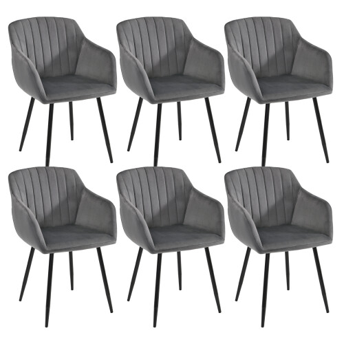 (Dark Grey, Set of 6) GOEURVANT Dining Chairs 1