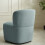Lunetta Blue Chenille Armless Accent Chair 5