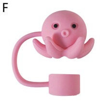 (octopus/1pcs) 10mm New Cartoon Marine Animal Silicone Straw Stopper Protective Cover Dust Cap For Stanley