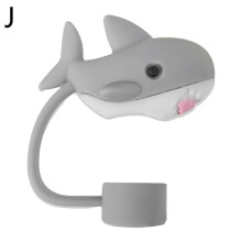 (shark/1pcs) 10mm New Cartoon Marine Animal Silicone Straw Stopper Protective Cover Dust Cap For Stanley