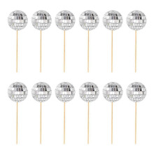 (3cm, sliver) Stir Disco Cake Sign Prom Decorations Mini Cakes Mirror Ball,`,.;'/ V9T7